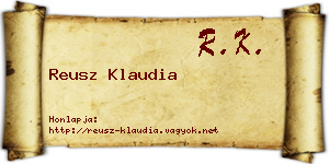 Reusz Klaudia névjegykártya